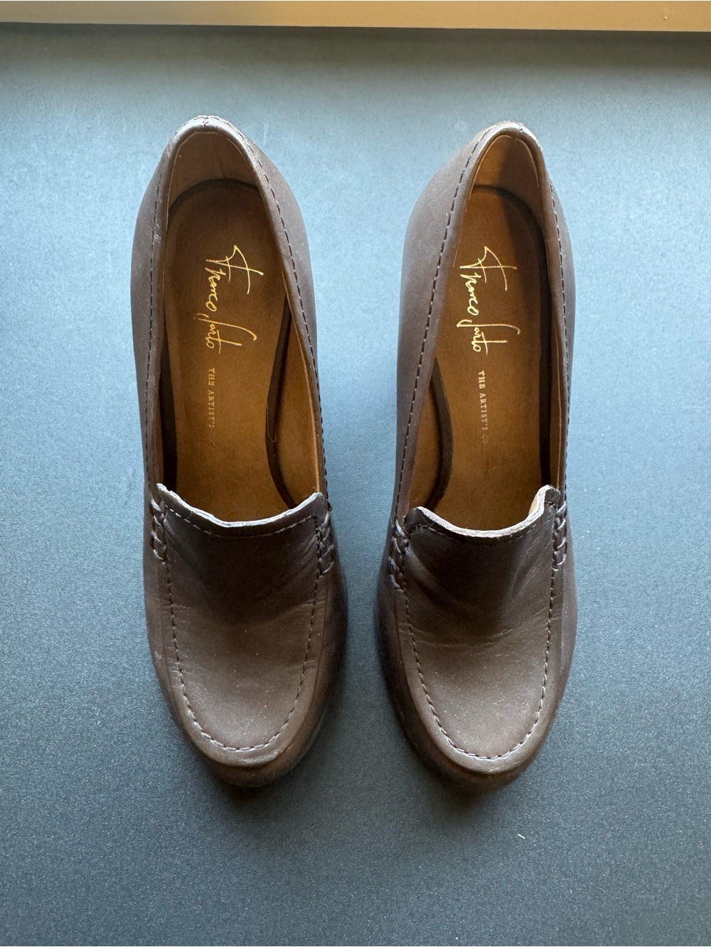 Franco Sarto Chocolate Brown Heel Loafers